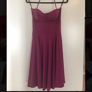Bebe raspberry cupped flare dress